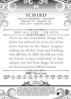 2008 Topps Moments & Milestones #63-37 Ichiro Suzuki Back