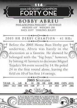 2008 Topps Moments & Milestones #114-2 Bobby Abreu Back