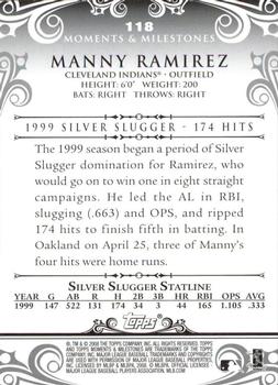2008 Topps Moments & Milestones #118-27 Manny Ramirez Back