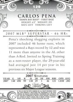 2008 Topps Moments & Milestones #129-1 Carlos Pena Back