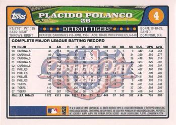 2008 Topps Opening Day #4 Placido Polanco Back