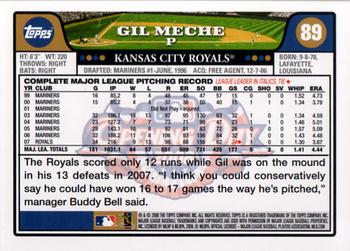 2008 Topps Opening Day #89 Gil Meche Back