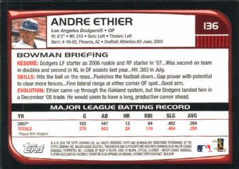 2008 Bowman #136 Andre Ethier Back