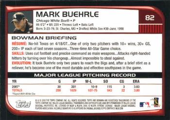 2008 Bowman #82 Mark Buehrle Back