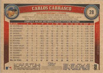 2011 Topps - Throwback #28 Carlos Carrasco Back