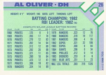 1986 Topps Baseball Champion Superstars #26 Al Oliver Back