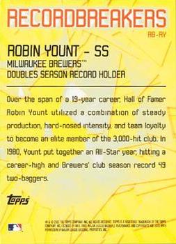 2003 Topps - Record Breakers (Series One) #RB-RY Robin Yount Back