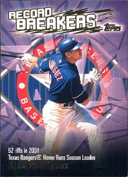 2003 Topps - Record Breakers (Series One) #RB-AR Alex Rodriguez Front