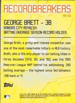 2003 Topps - Record Breakers (Series One) #RB-GB George Brett Back