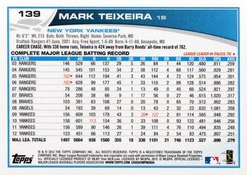 2013 Topps Opening Day #139 Mark Teixeira Back