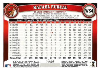 2011 Topps World Series Champions St. Louis Cardinals #WS4 Rafael Furcal Back