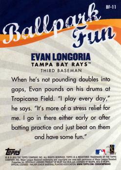 2013 Topps Opening Day - Ballpark Fun #BF-11 Evan Longoria Back