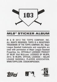 2013 Topps Stickers #103 Jed Lowrie Back