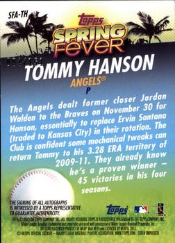 2013 Topps - Spring Fever Autographs #SFA-TH Tommy Hanson Back