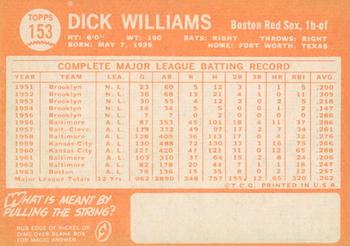 2013 Topps Heritage - 50th Anniversary Buybacks #153 Dick Williams Back
