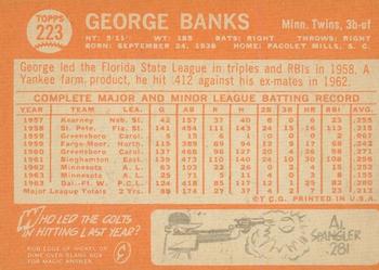 2013 Topps Heritage - 50th Anniversary Buybacks #223 George Banks Back