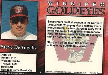 1995 R.E.L. Winnipeg Goldeyes #7 Steve DeAngelis Back