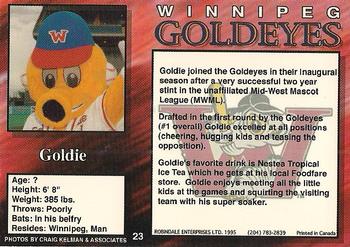 1995 R.E.L. Winnipeg Goldeyes #23 Goldie Back