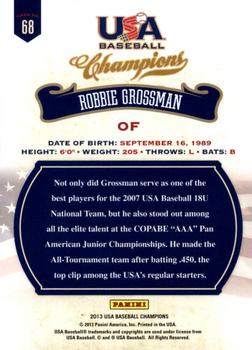 2013 Panini USA Baseball Champions #68 Robbie Grossman Back