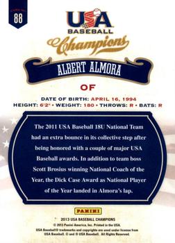 2013 Panini USA Baseball Champions #88 Albert Almora Back