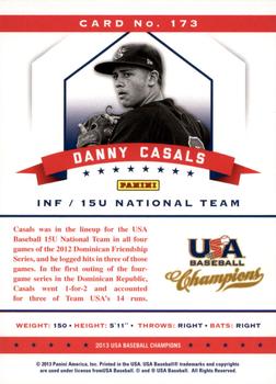 2013 Panini USA Baseball Champions #173 Danny Casals Back