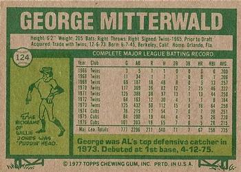 1977 Topps #124 George Mitterwald Back