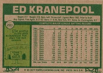 1977 Topps #201 Ed Kranepool Back