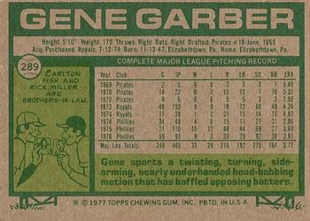 1977 Topps #289 Gene Garber Back