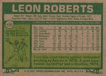 1977 Topps #456 Leon Roberts Back