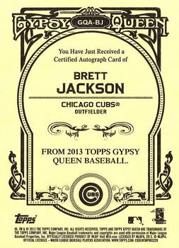 2013 Topps Gypsy Queen - Autographs #GQA-BJ Brett Jackson Back