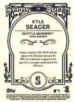 2013 Topps Gypsy Queen - Framed White #78 Kyle Seager Back