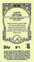 2013 Topps Gypsy Queen - Mini #77 Justin Upton Back