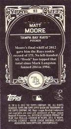 2013 Topps Gypsy Queen - Mini Black #93 Matt Moore Back