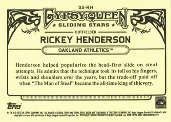 2013 Topps Gypsy Queen - Sliding Stars #SS-RH Rickey Henderson Back