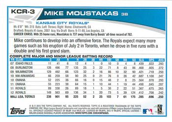 2013 Topps Kansas City Royals #KCR3 Mike Moustakas Back