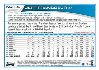 2013 Topps Kansas City Royals #KCR4 Jeff Francoeur Back