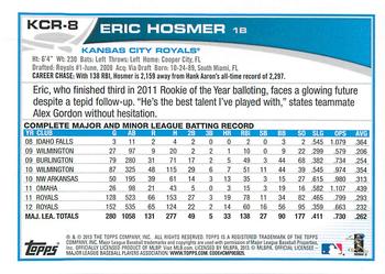 2013 Topps Kansas City Royals #KCR8 Eric Hosmer Back