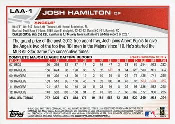 2013 Topps Los Angeles Angels #LAA-1 Josh Hamilton Back