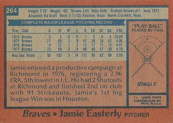 1978 Topps #264 Jamie Easterly Back