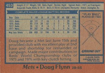 1978 Topps #453 Doug Flynn Back