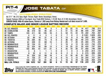 2013 Topps Pittsburgh Pirates #PIT4 Jose Tabata Back