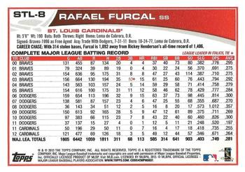 2013 Topps St. Louis Cardinals #STL8 Rafael Furcal Back