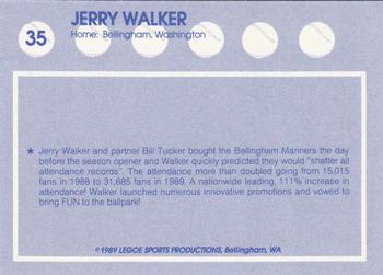 1989 Legoe Bellingham Mariners #35 Jerry Walker Back