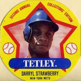1989 Tetley Tea Discs #5 Darryl Strawberry Front