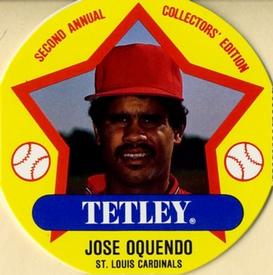 1989 Tetley Tea Discs #19 Jose Oquendo Front