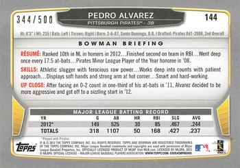 2013 Bowman - Blue #144 Pedro Alvarez Back