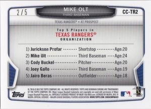 2013 Bowman - Chrome Cream of the Crop Mini Red Refractors #CC-TR2 Mike Olt Back