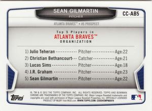 2013 Bowman - Chrome Cream of the Crop Mini Refractors #CC-AB5 Sean Gilmartin Back