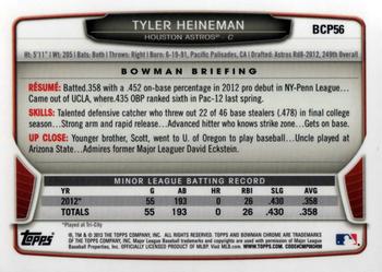 2013 Bowman - Chrome Prospects #BCP56 Tyler Heineman Back