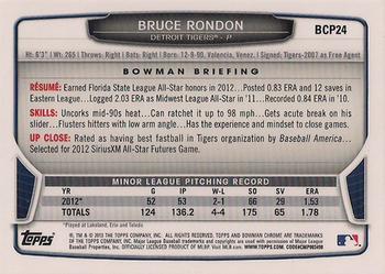 2013 Bowman - Chrome Prospects #BCP24 Bruce Rondon Back